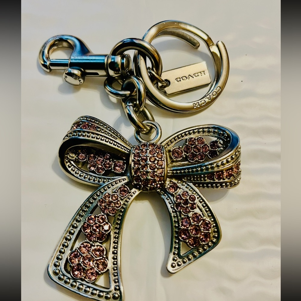 Coach Silver and Pink Bow Keychain - Picture 10 of 17